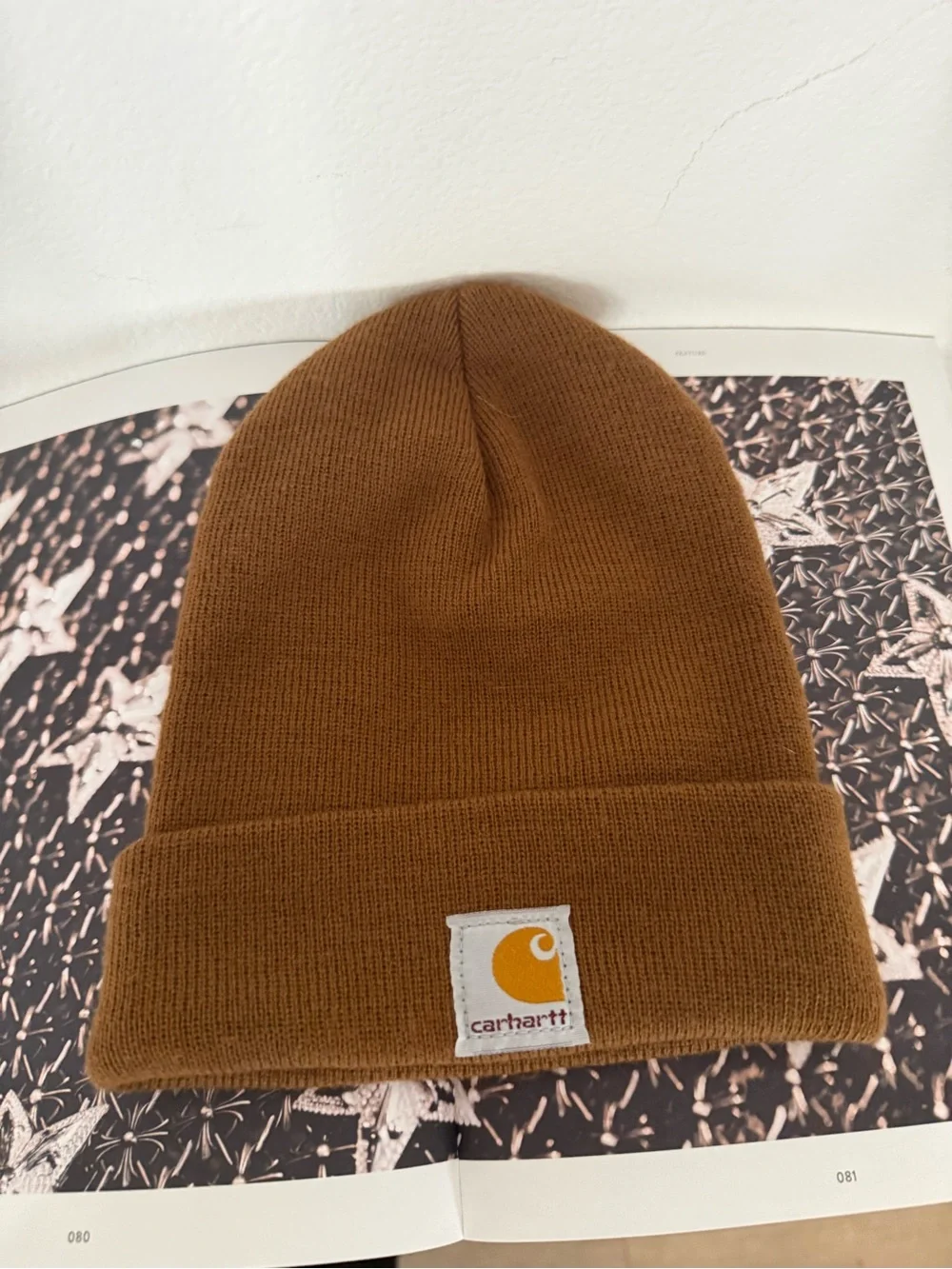 Carhartt Kids Caramel Brown Knit Beanie with Logo Patch